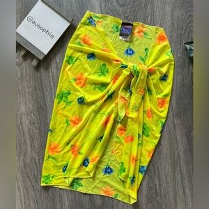 Vintage jantzen floral sarong skirt swim cover. One Size